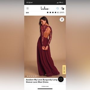 Lulus Awaken my love lace maxi dress in burgundy